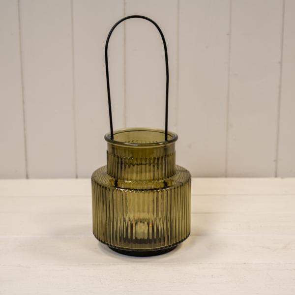 olive green candle holder large H28cm Dia13cm