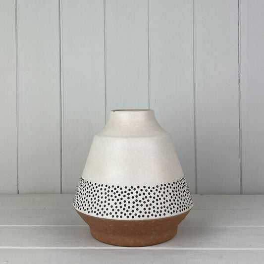 Earthy Dotty Bamboo Skandi Vase D17.8cm H18cm Weight-1540g
