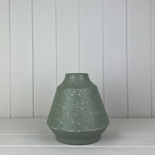 Earthy Sage Bamboo Terazzo Skandi Vase 18cm Weight-1540g