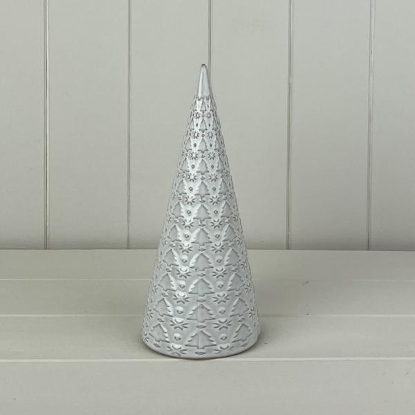 Glazed Ceramic Tree Ornament with Textured Detail L9.9xD9.9xH22.2cm