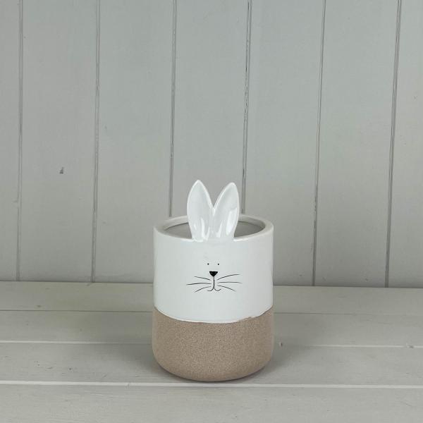 Ceramic White Rabbit Pot H17.5cm Dia10.5cm Weight-545G