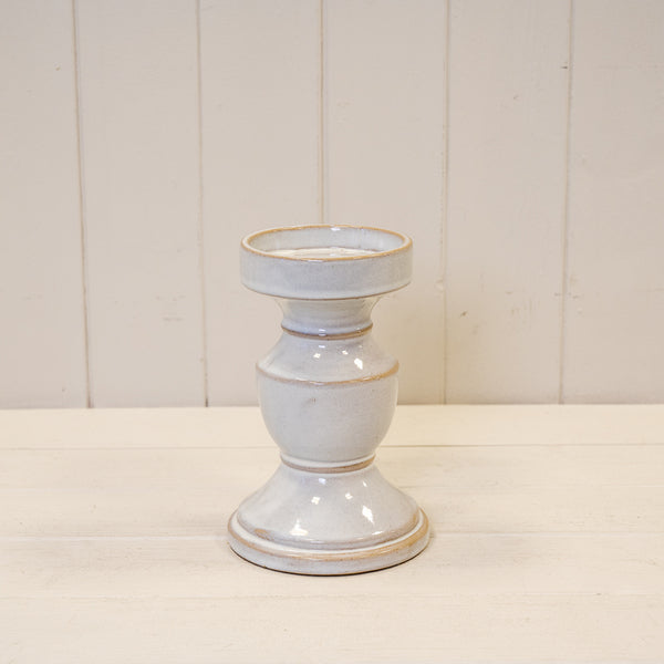Natural Ceramic Candle Holder Medium 11.8cm x 11.8cm x 17.6cm