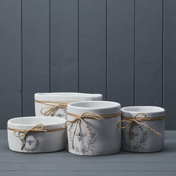 White Bee Pot H12.7cm