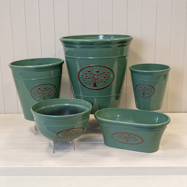 Green Round Love Heart Tree Trough Recycled Plastic Planter