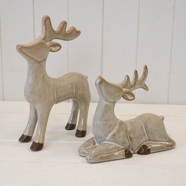 Standing Fawn Brown Reindeer Ornament