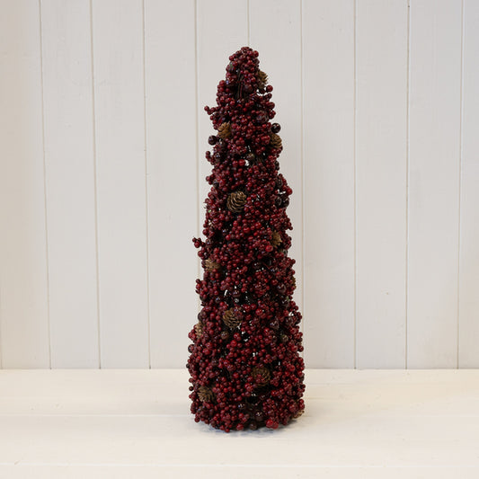 Luxury Burgundy Berry and Mini Pinecone Tree 49cm