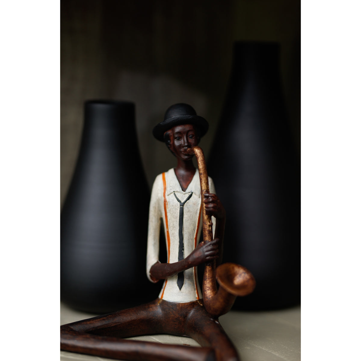 Sitting Jazz Band Saxophonist Decorative Ornament