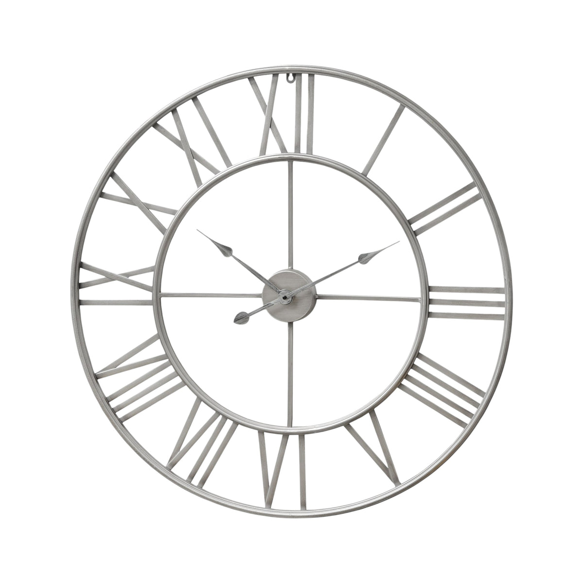 Large Silver Skeleton Wall Clock