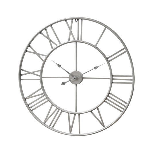 Large Silver Skeleton Wall Clock