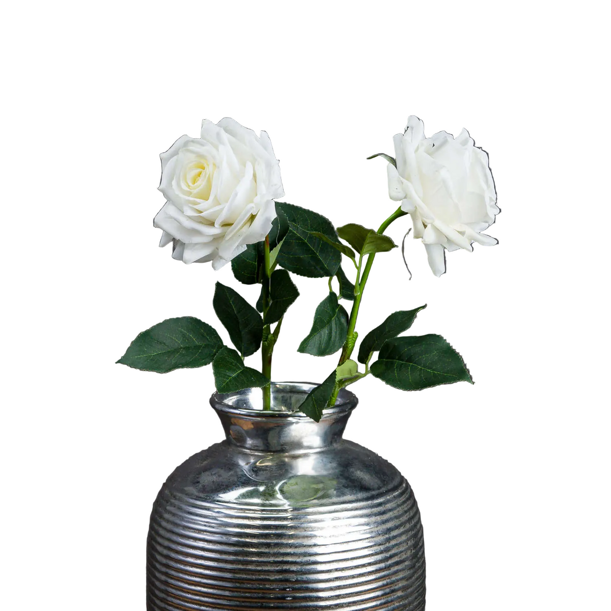 Large White Garden Rose Artificial Flower Stem