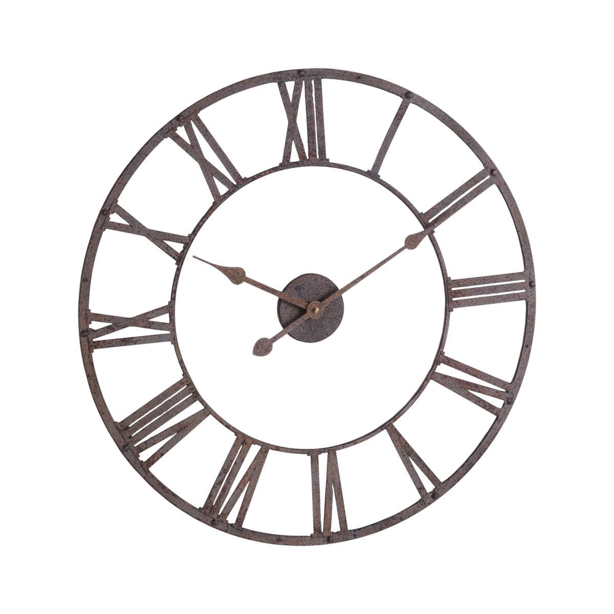 Rustic Wooden Clock With Aged Numerals And Hands