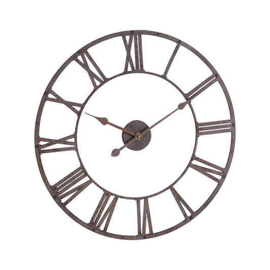 Rustic Wooden Clock With Aged Numerals And Hands
