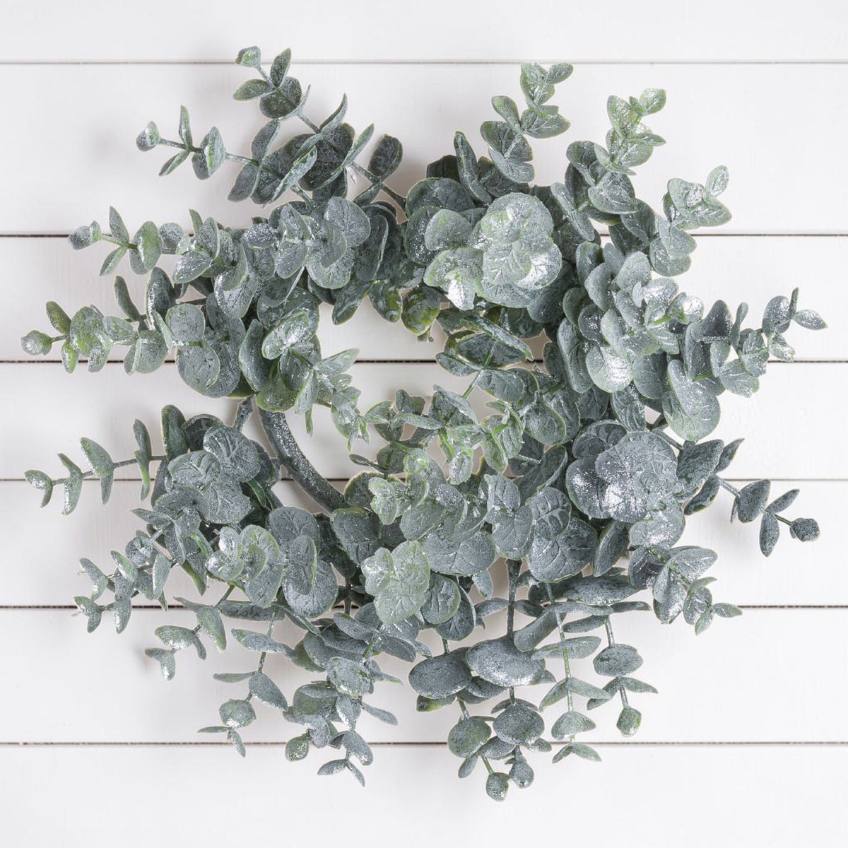 Large Frosted Eucalyptus Candle Wreath