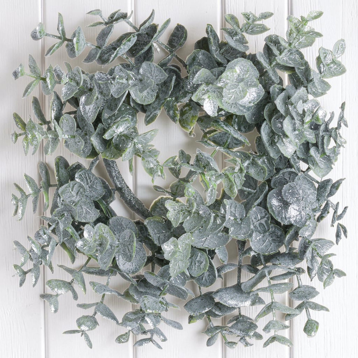 Small Frosted Eucalyptus Candle Wreath