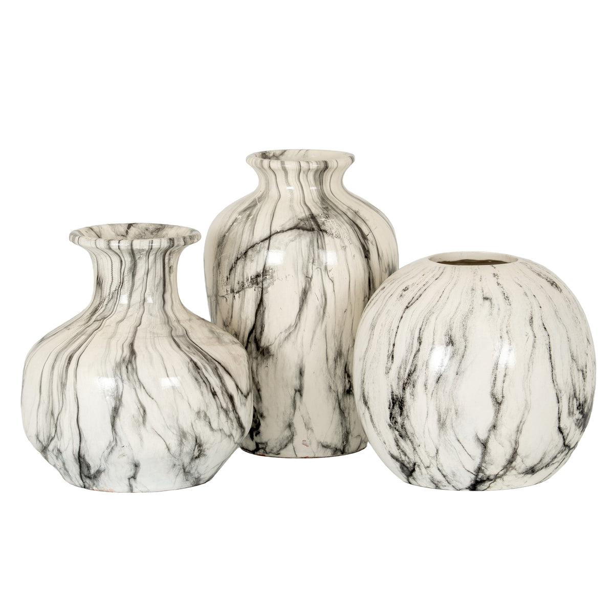 Marble Effect Squat Vase