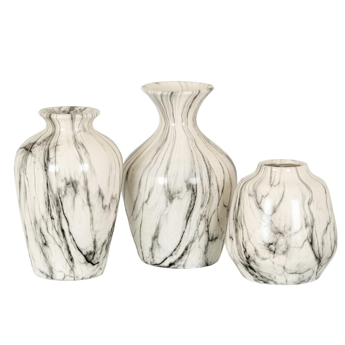 Marble Effect Ellipse Large Vase