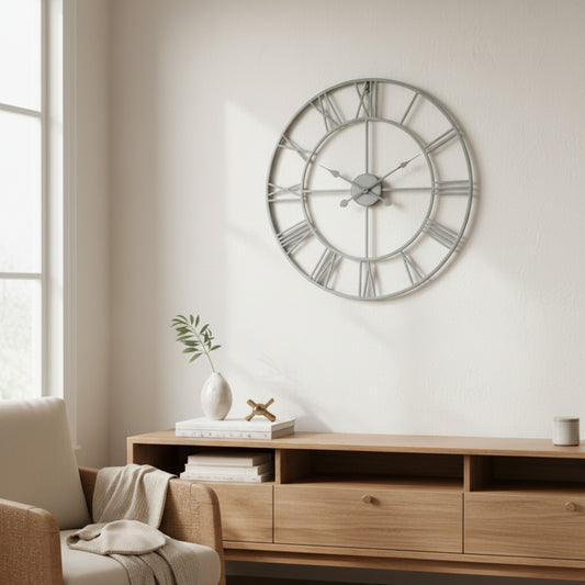 Grey Skeleton Wall Clock