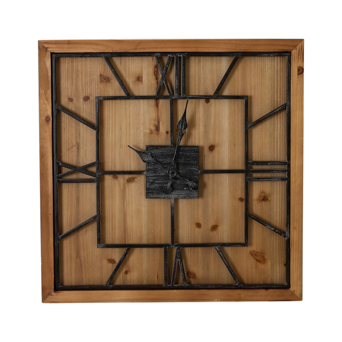 Williston Square Large Wooden Wall Clock