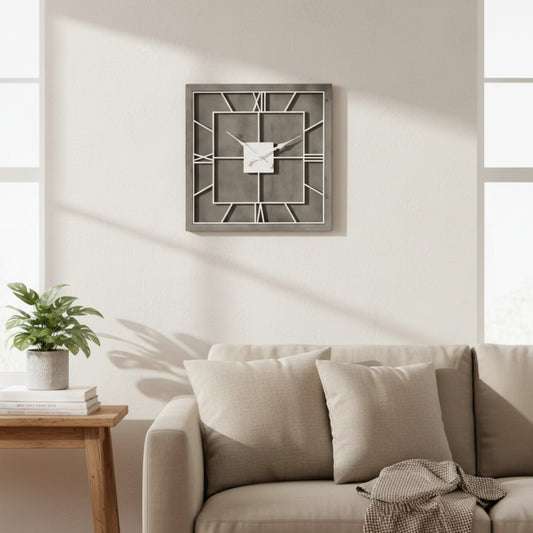 Williston Grey Square Wall Clock