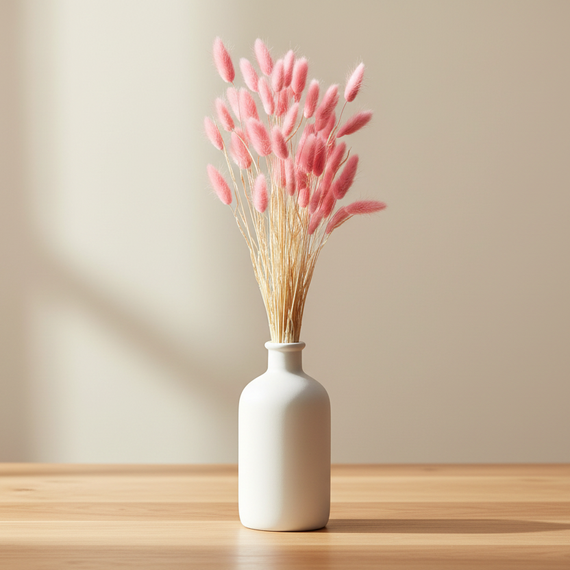 Dried Pale Pink Bunny Tail Bunch Of 41