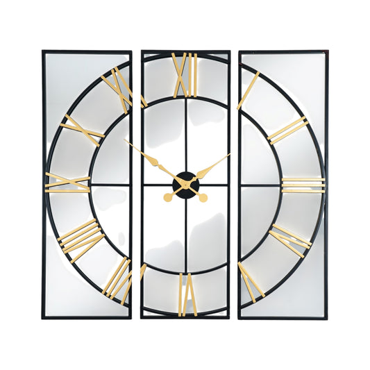 Brooklyn Black And Gold Wall Clock