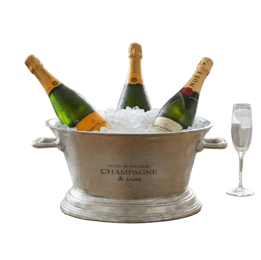 Large Antique Pewter Champagne Cooler