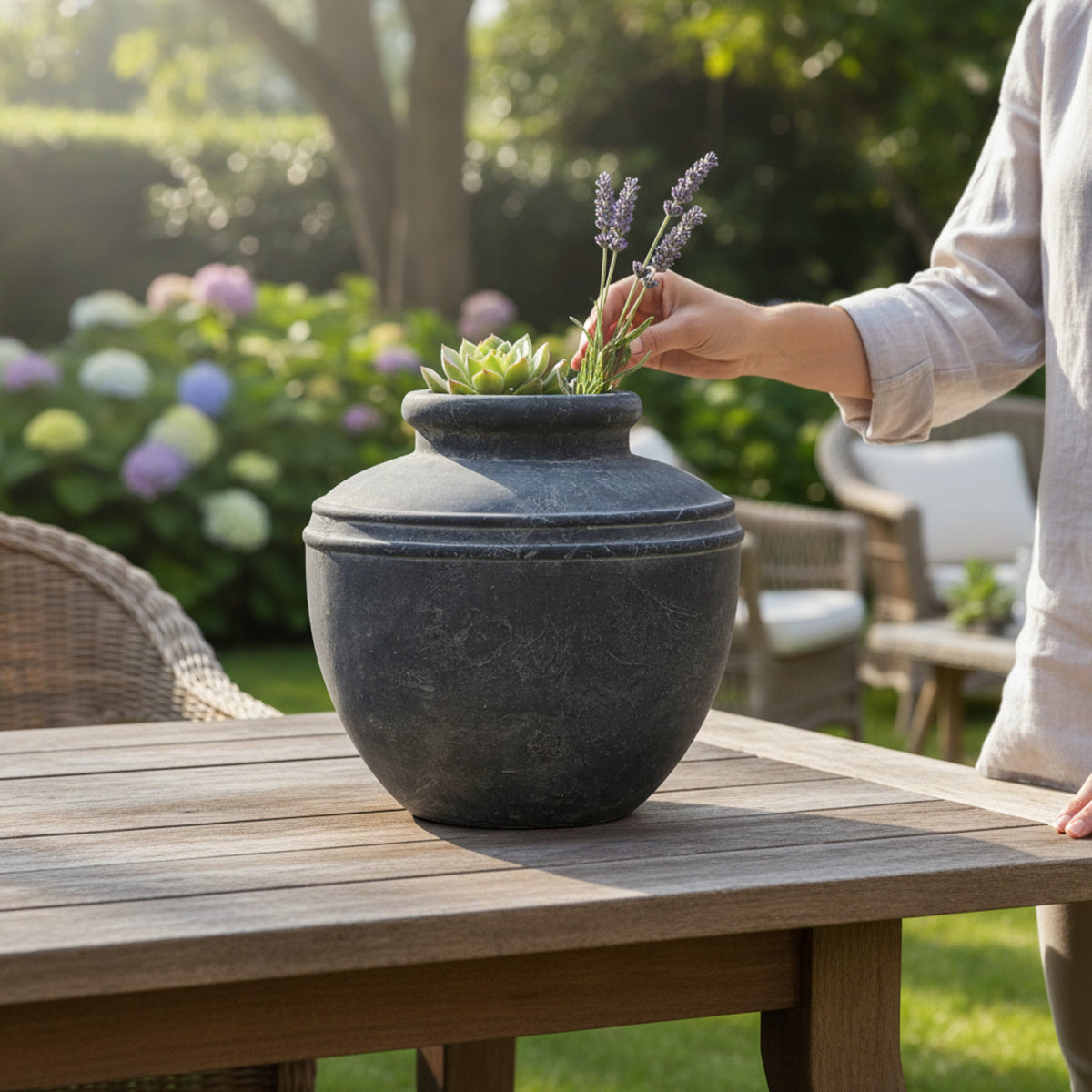 Amalfi Large Grey  Water Pot