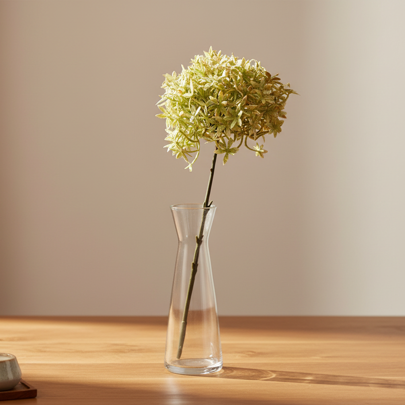 Green And Beige Allium Artificial Flower Stem