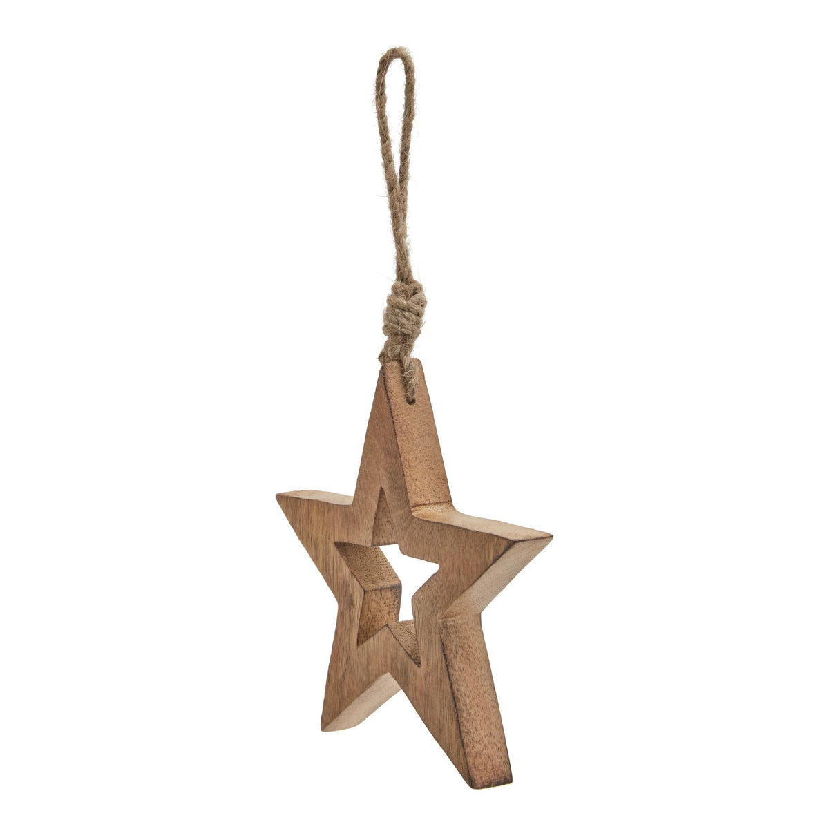 Natural Wooden Hanging Star Christmas Hanging Decoration
