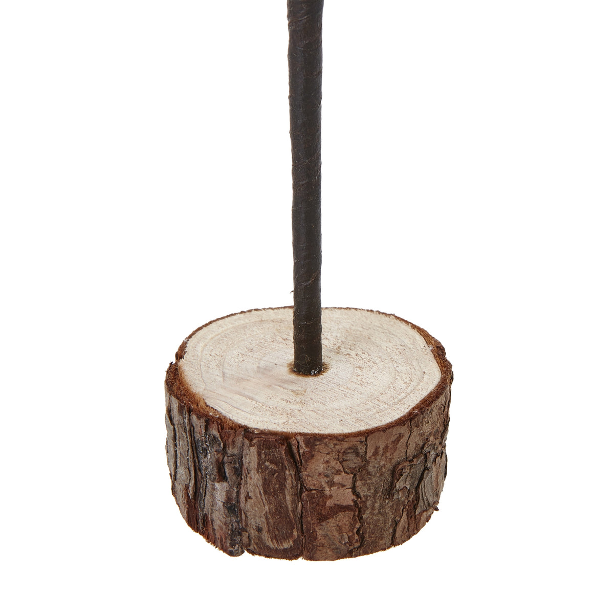 Medium Snowy Spindle Tree In Wood Log Christmas Decoration