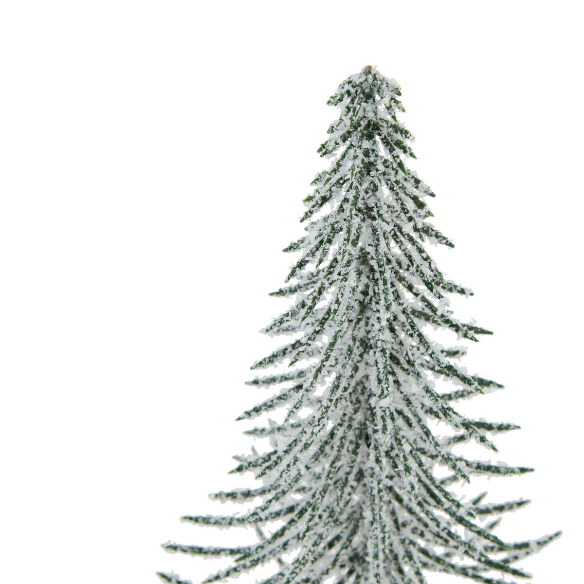 Small Snowy Spindle Tree In Wood Log Christmas Decoration