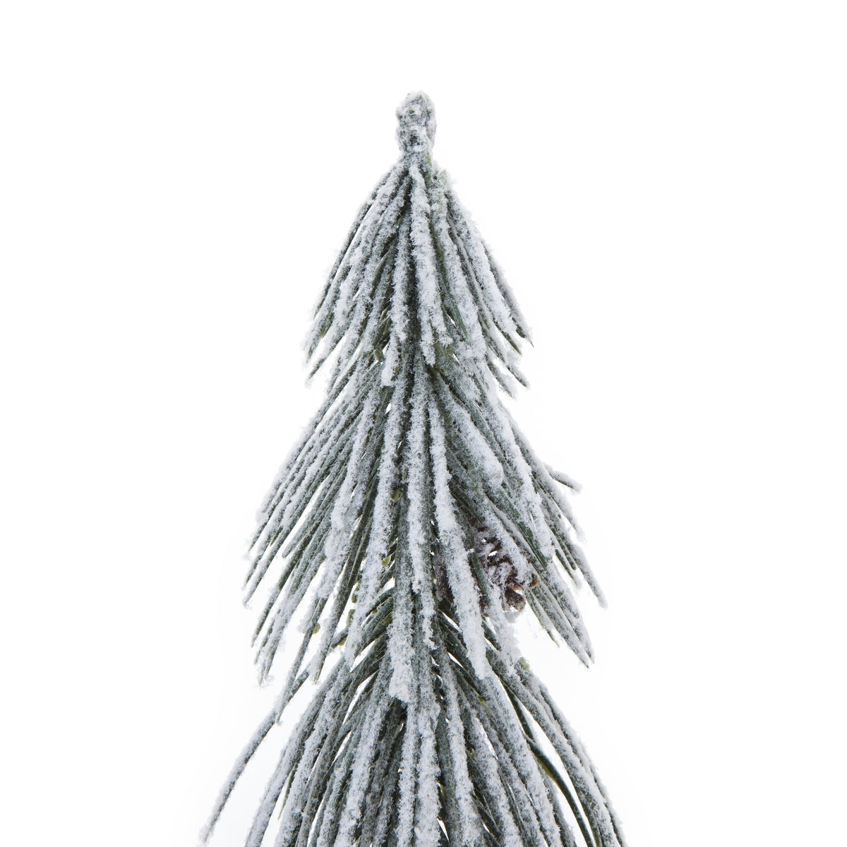 Small Snowy Tree In Wood Log Christmas Decoration