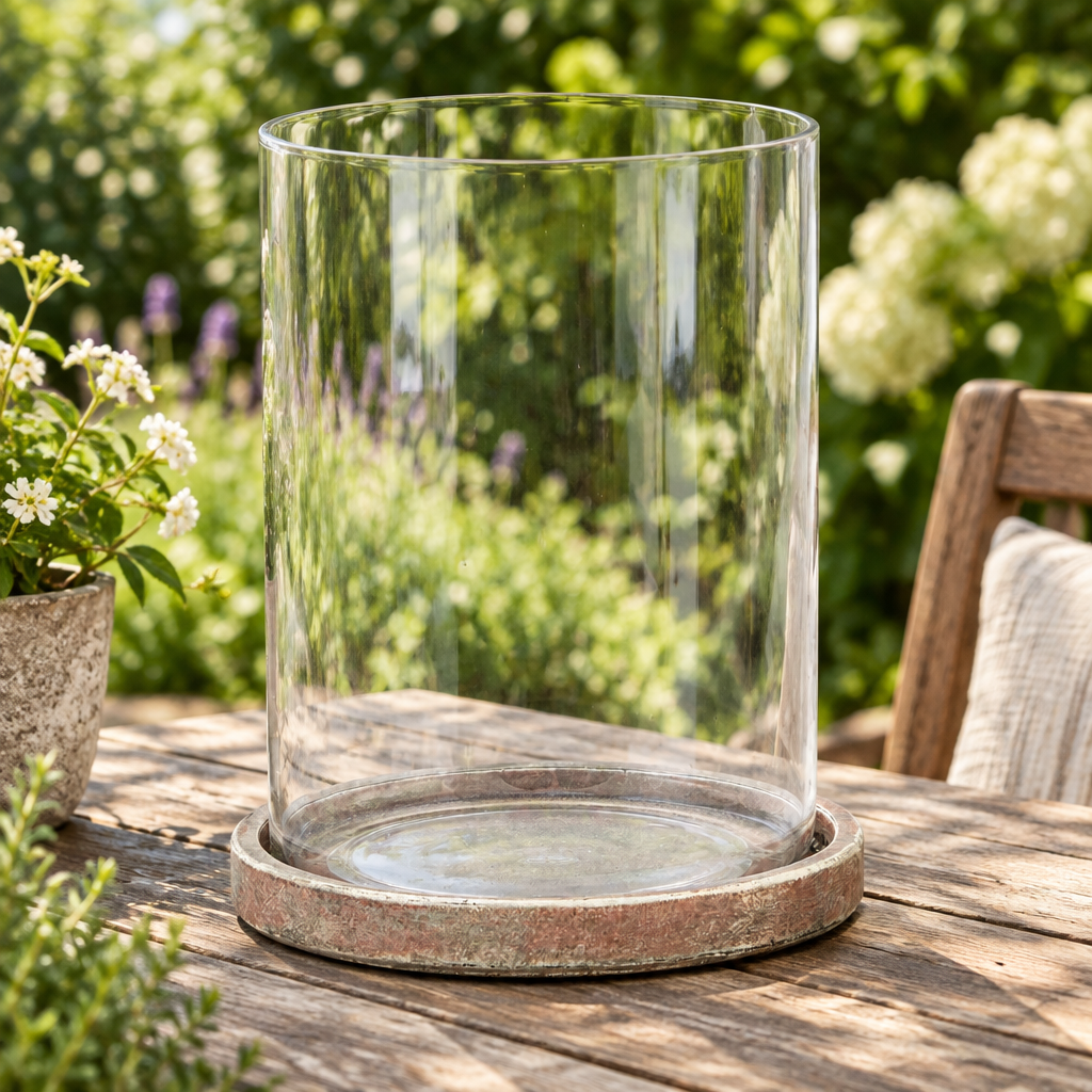 Siena Brown Large Hurricane Lantern