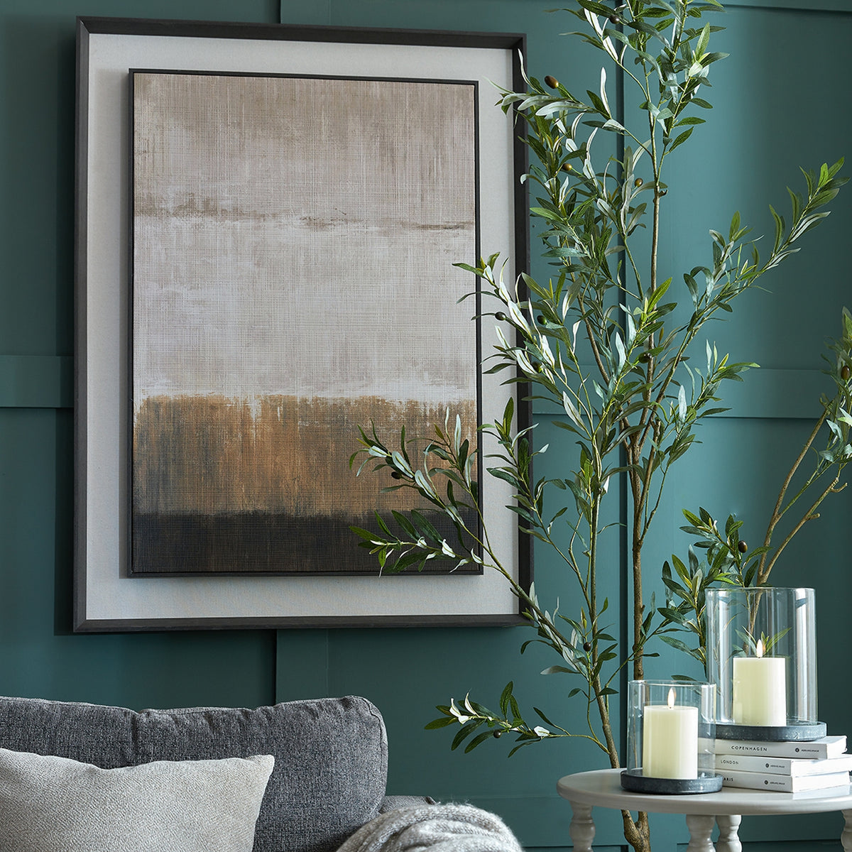 Extra Large Moderno Painting On Linen Mounted In Frame