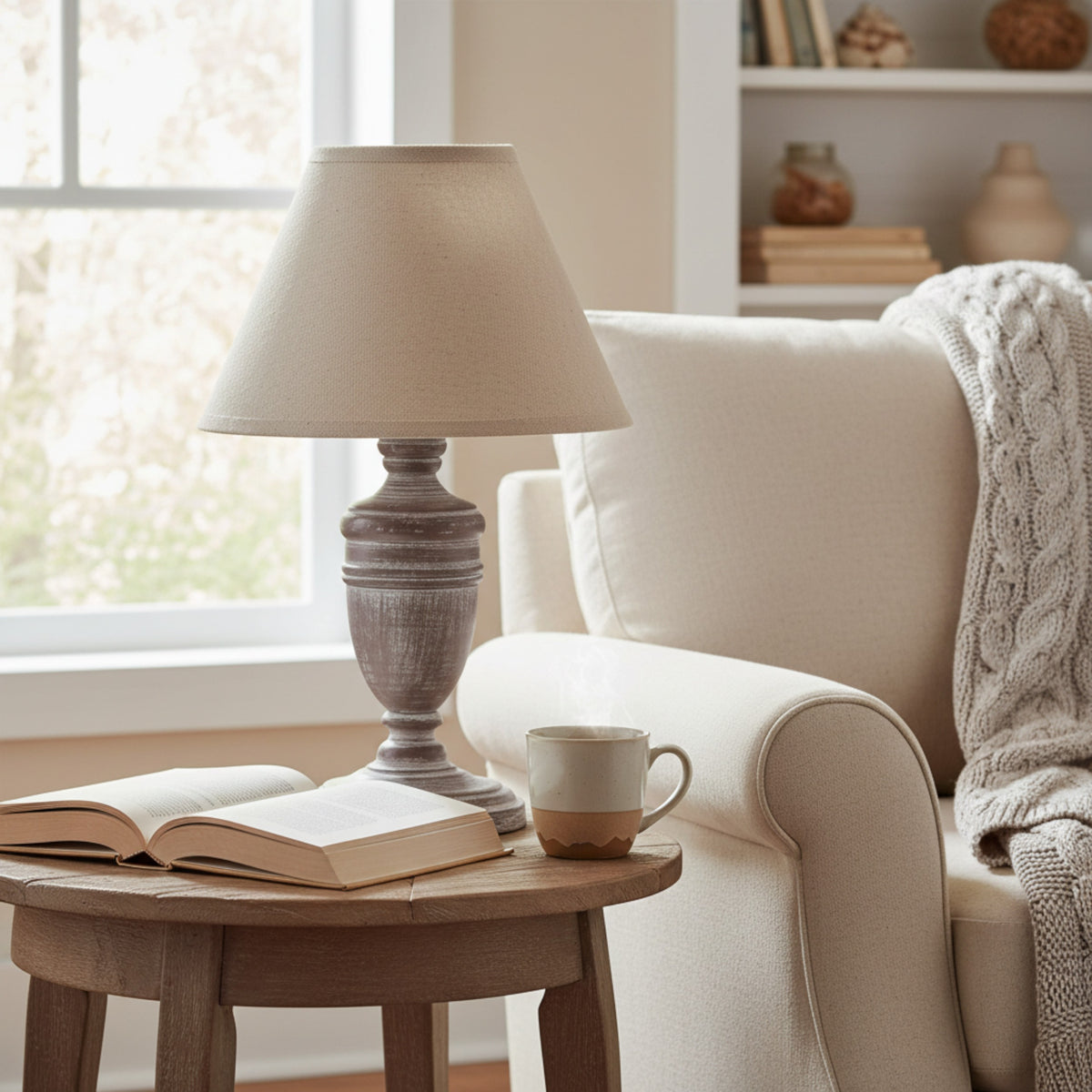 Metis Urn Table Lamp With Linen Shade