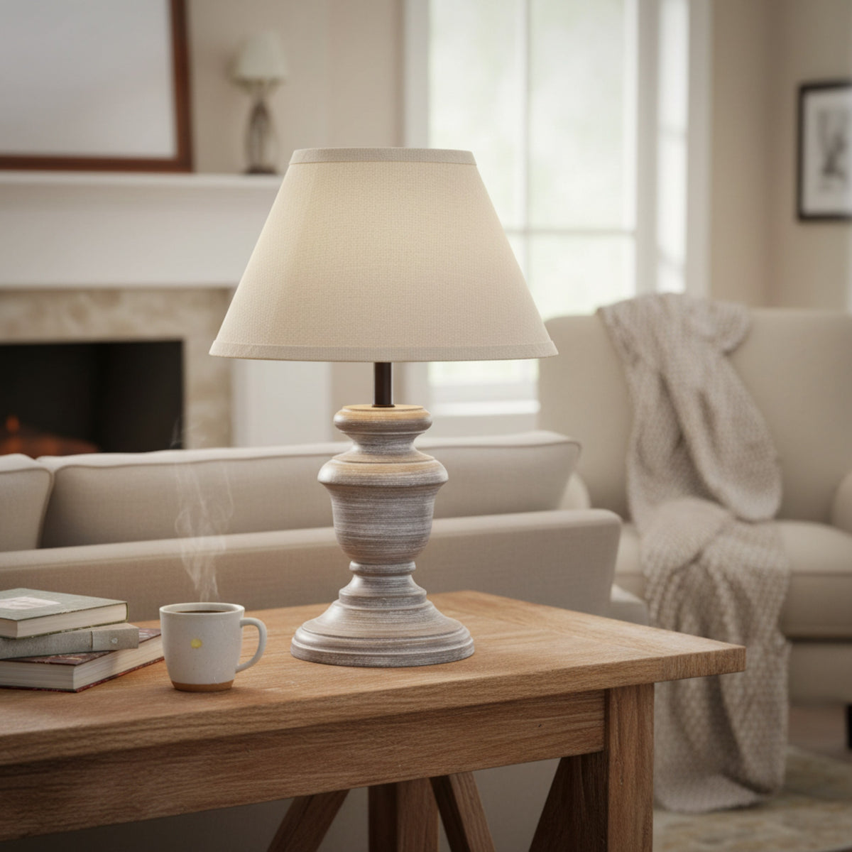 Belluno Urn Table Lamp With Linen Shade
