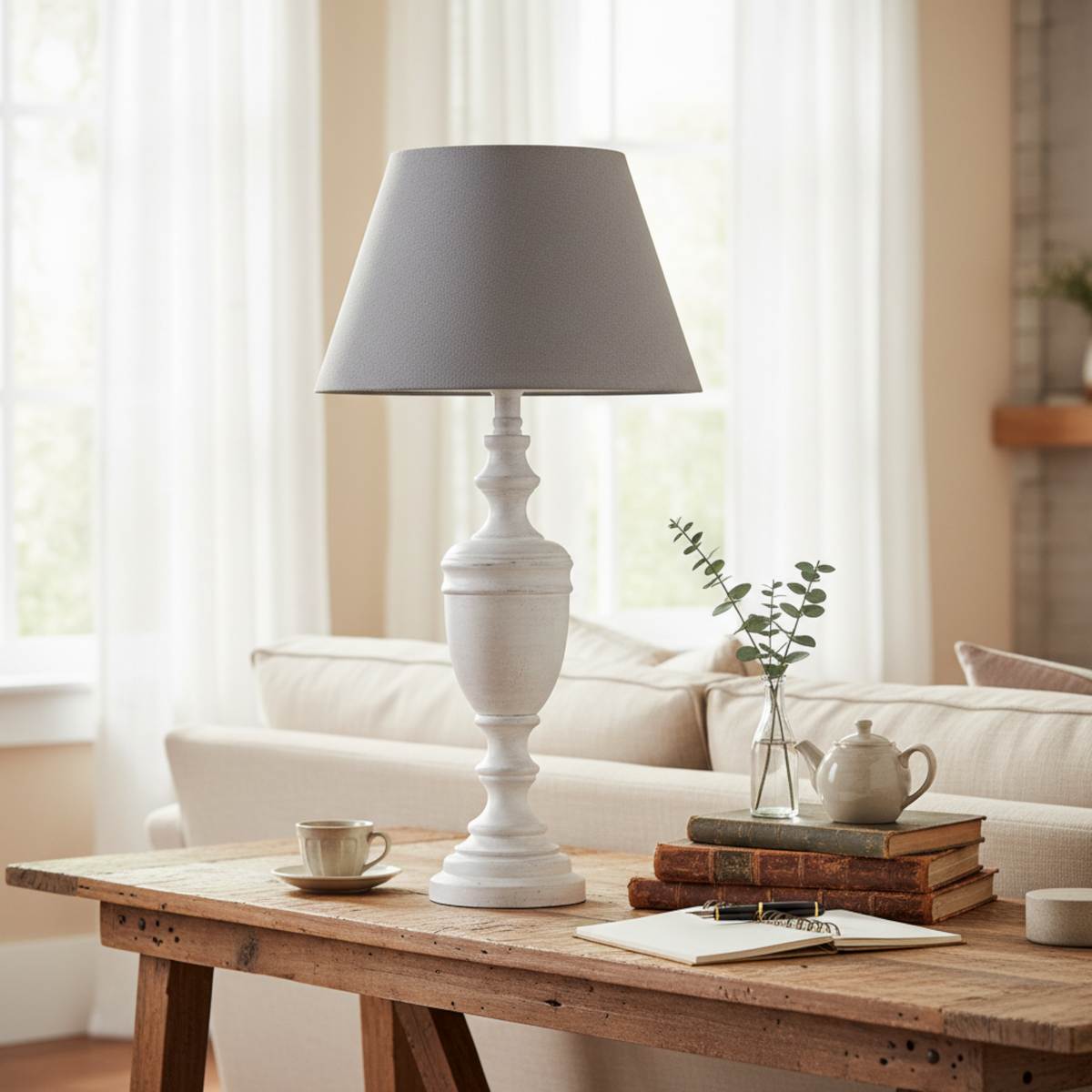 Lentia Urn Table Lamp With Linen Shade