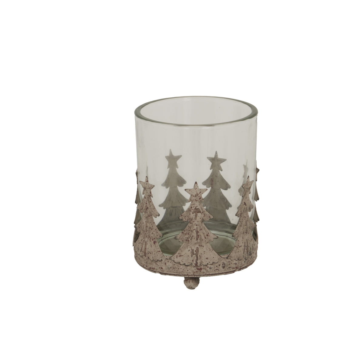 Large Rustic Glass Candle Holder