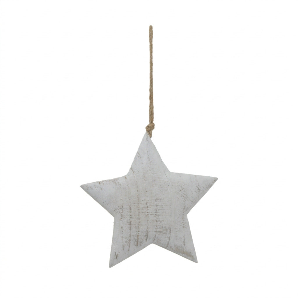 Large Whitewashed Rustic Hanging Star