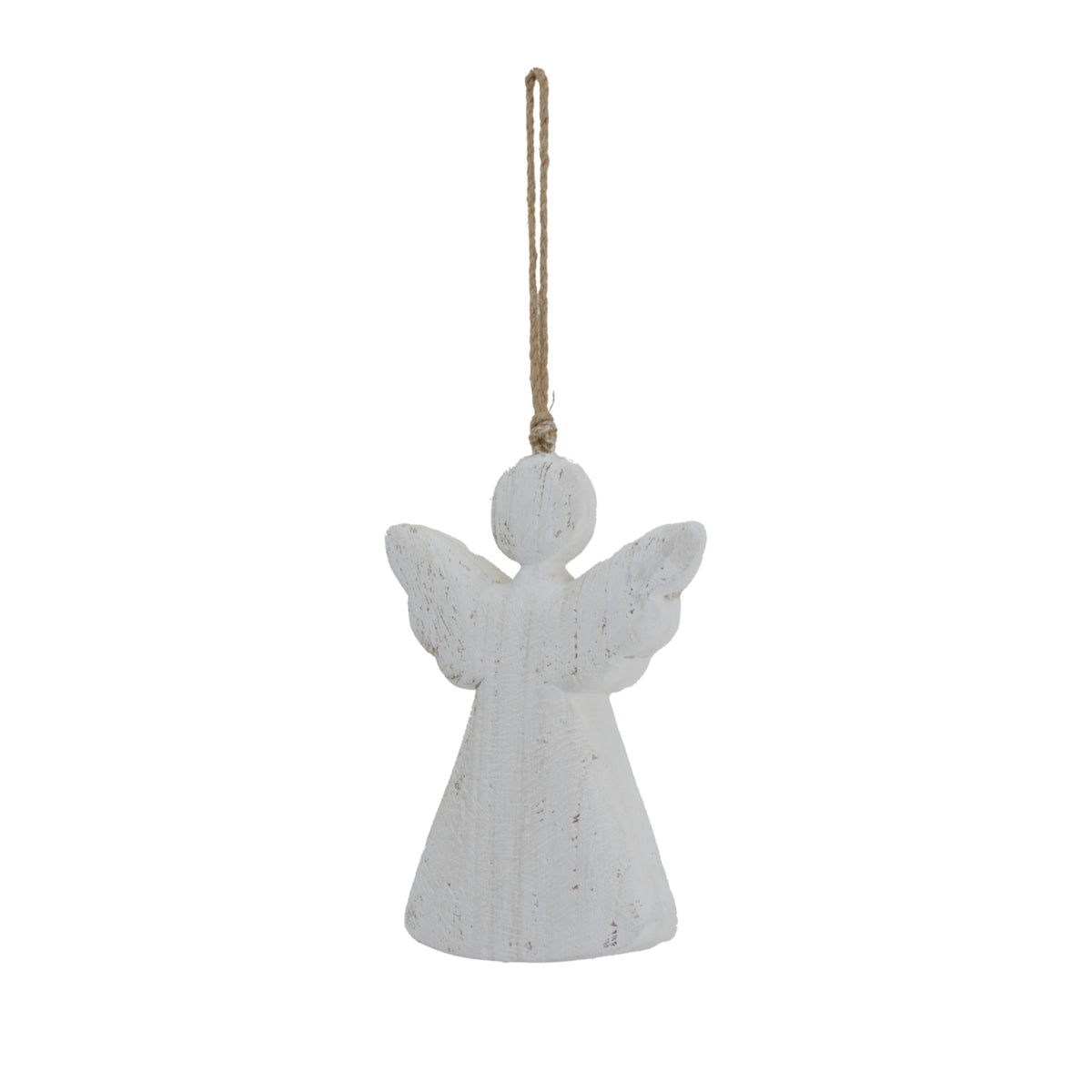 Large Whitewashed Rustic Hanging Angel