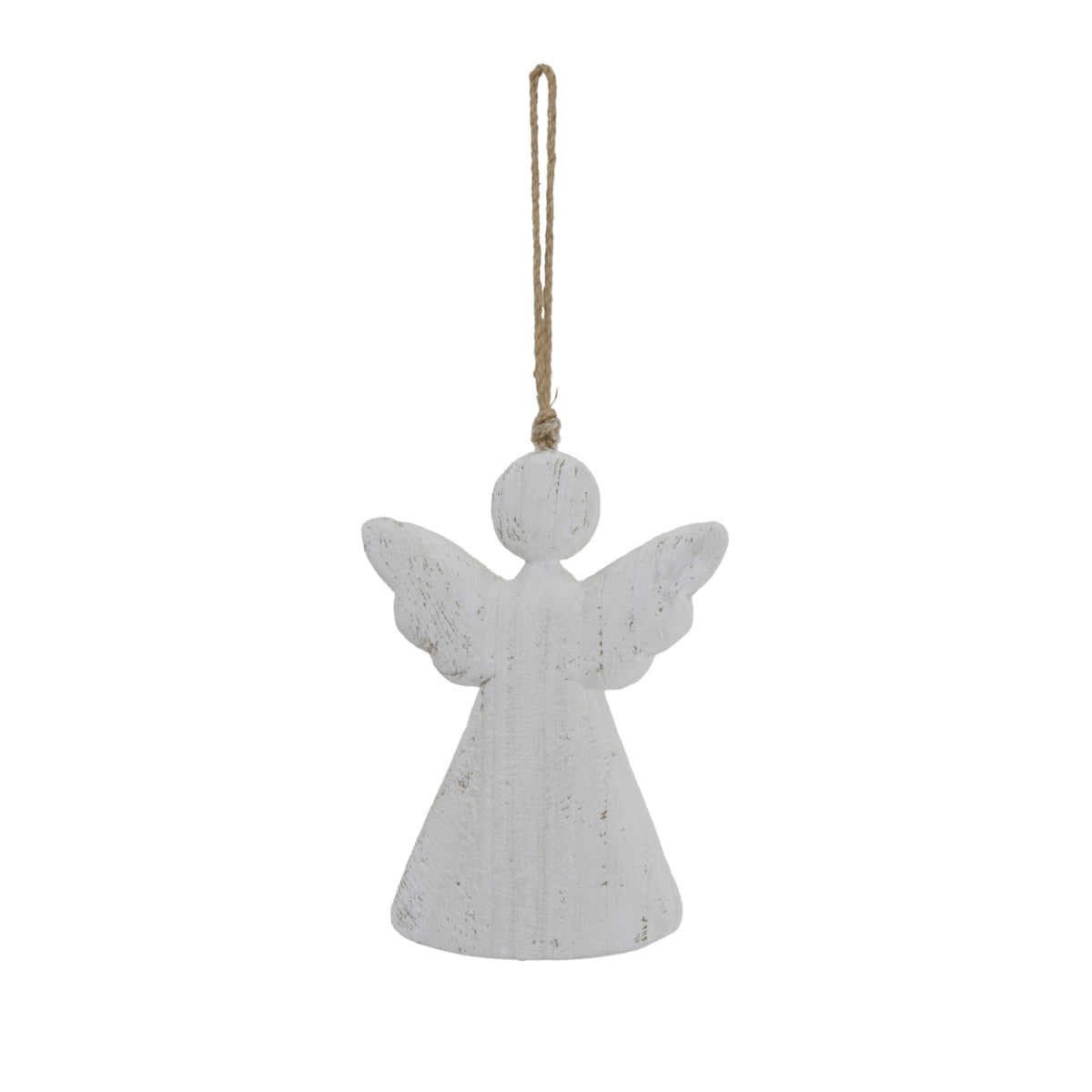 Large Whitewashed Rustic Hanging Angel