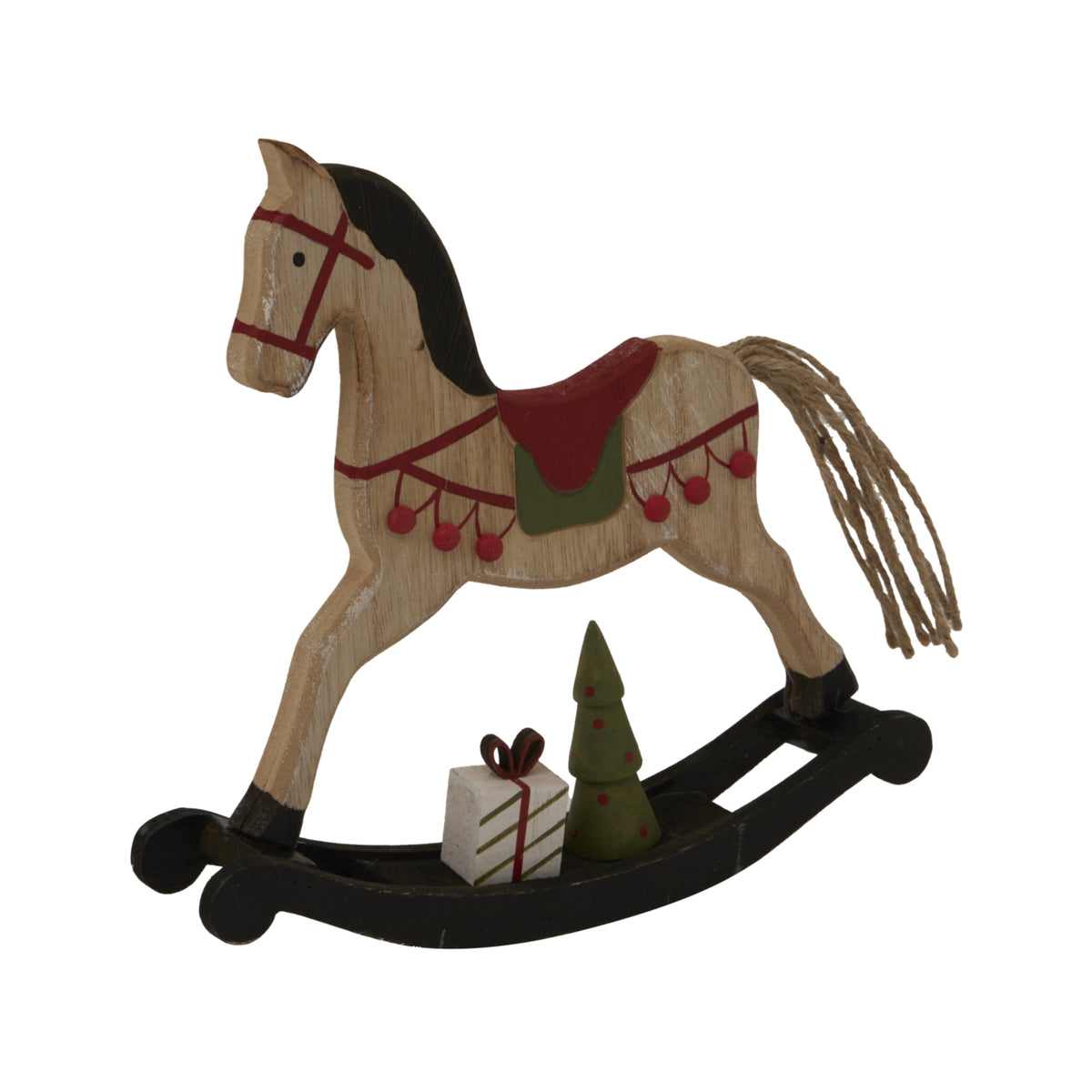 Rustic Decorated Rocking Horse Christmas Decoration