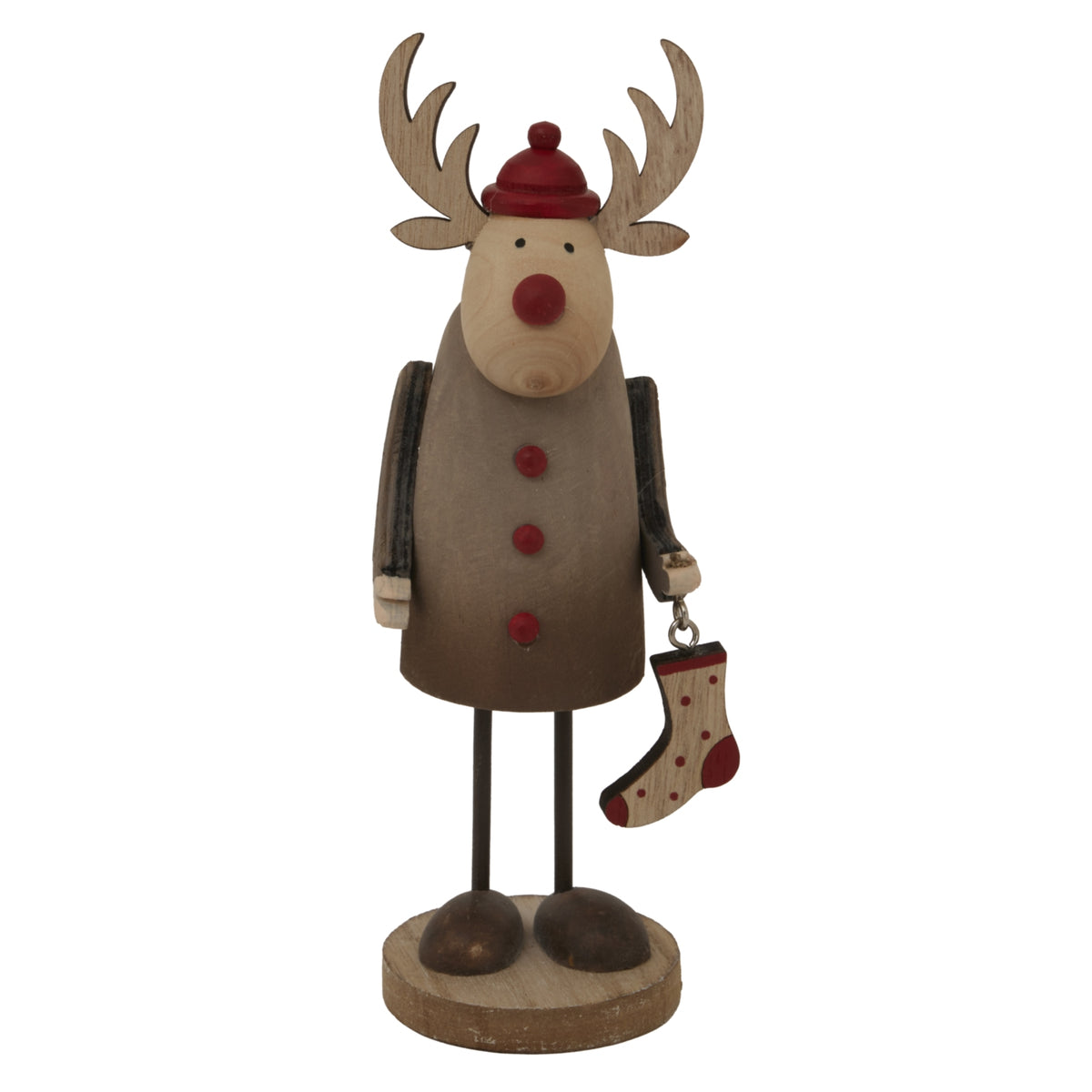 Rustic Rudolf With Stocking Decoration