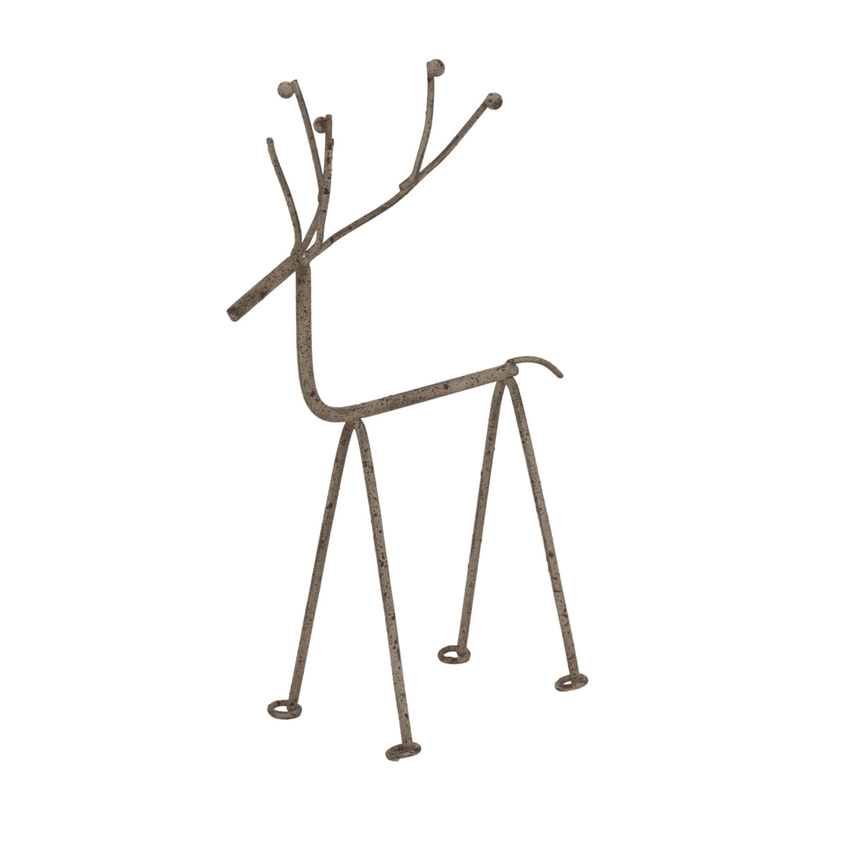 Rustic Metal Reindeer On Stand