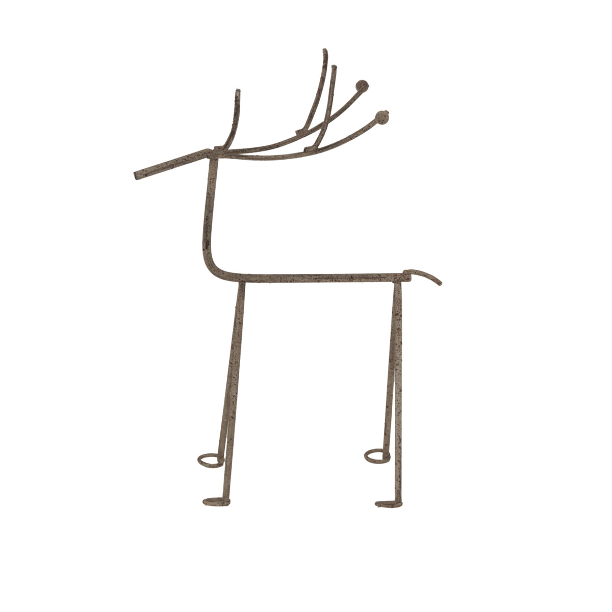Medium Rustic Metal Reindeer On Stand