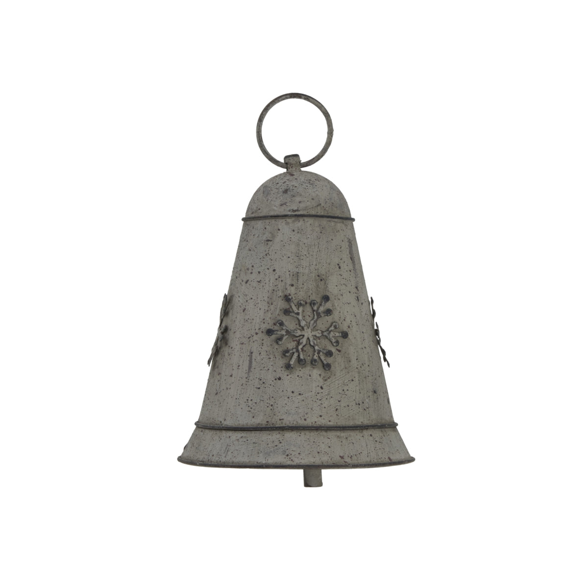 Rustic Metal Hanging Bell With Snowflake
