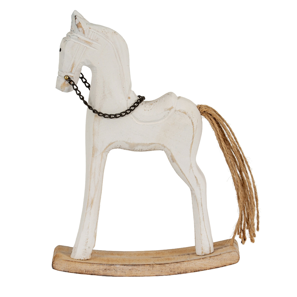 Whitewashed Rustic Rocking Horse