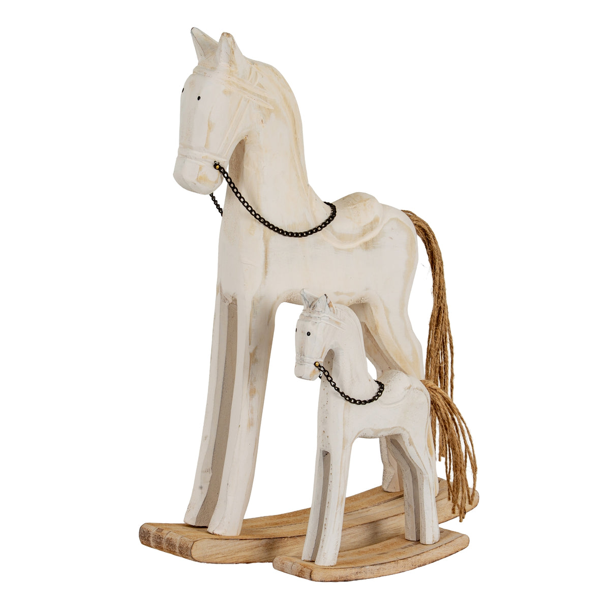 Whitewashed Rustic Rocking Horse