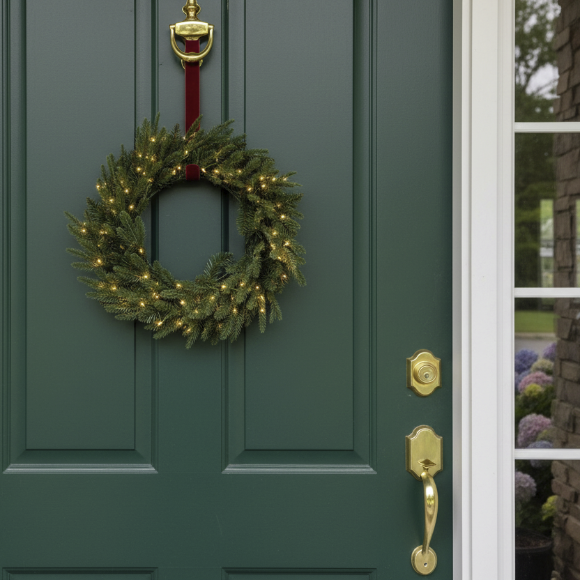 Green Pre-Lit Woodland 100 Led Fir Christmas Wreath
