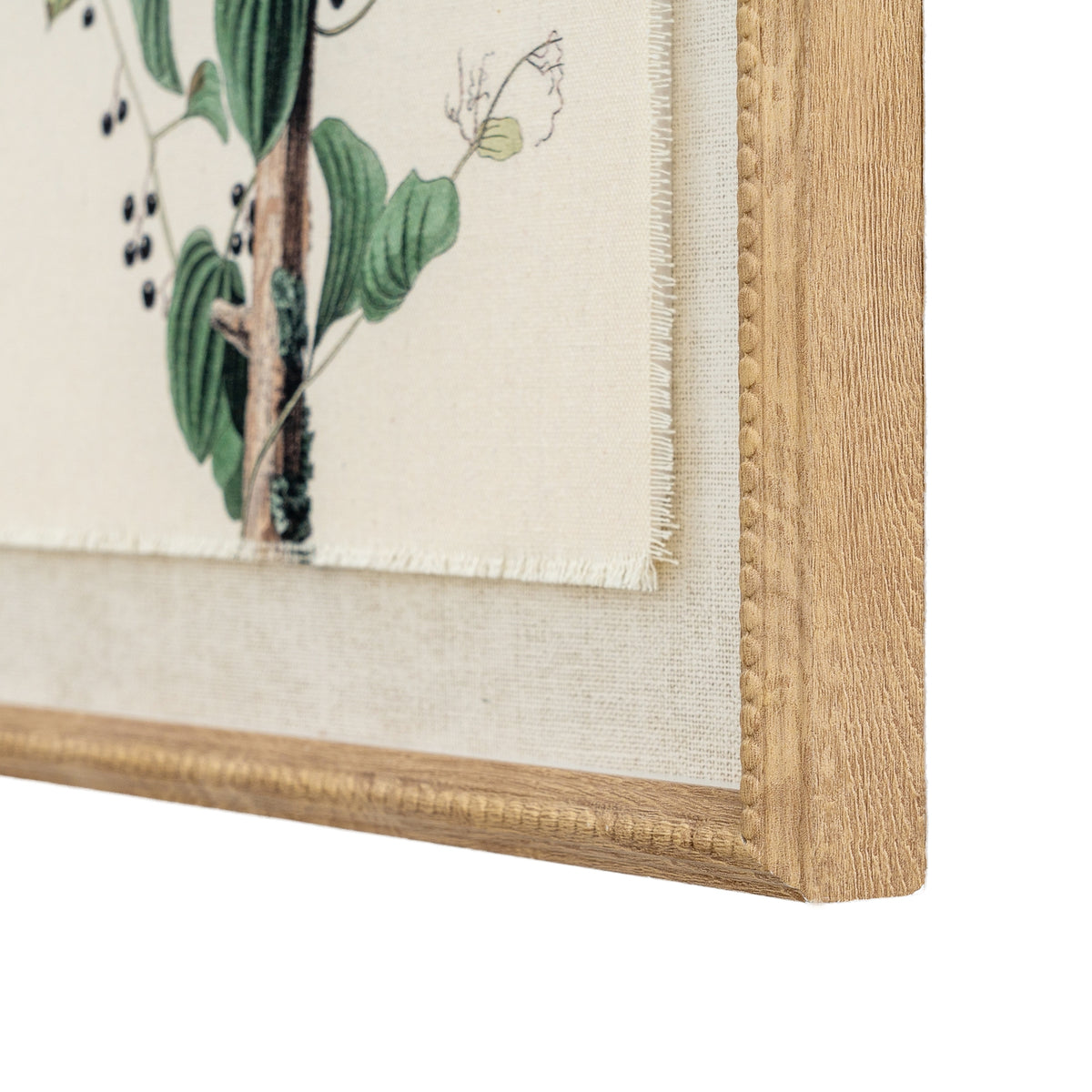 Flora & Fauna Collection Shrikes On Linen In Beaded Frame